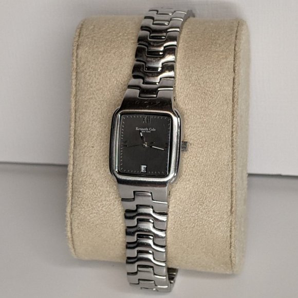 Kenneth Cole New York - Womens Brushed Metal/Dark Contrast with Time and… - Picture 1 of 6